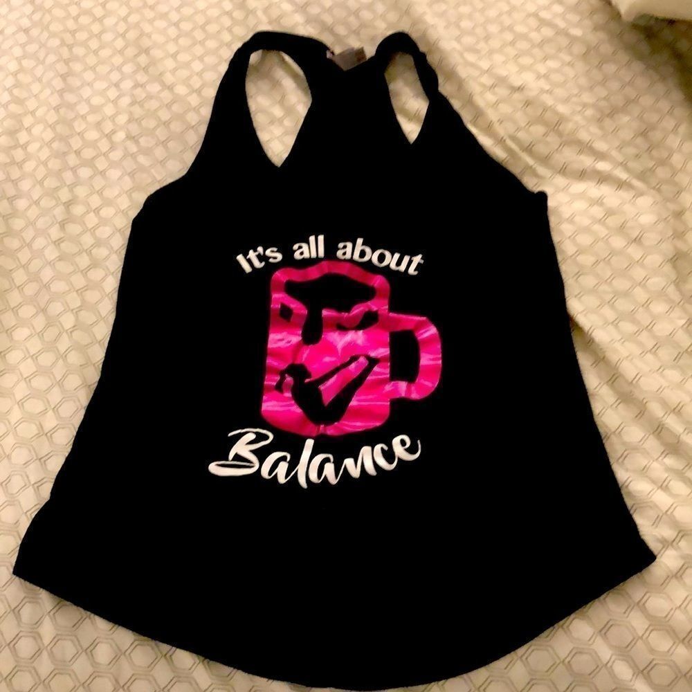It's All About Balance Barre Beer logo shirt XS